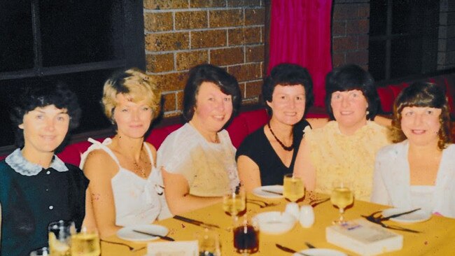 The women at a dinner in 1997. From left to right: Helen Lynch, Beverley Assenda, Dianne Southall, Margaret Leslie, Elizabeth Stenborg and Glenda Jeffery. Margaret Peterson is not pictured.