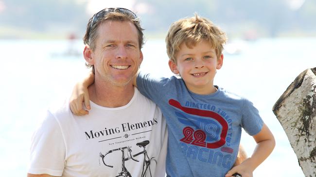 Olympic medallist Duncan Free pictured a decade ago with Luca, age 6.