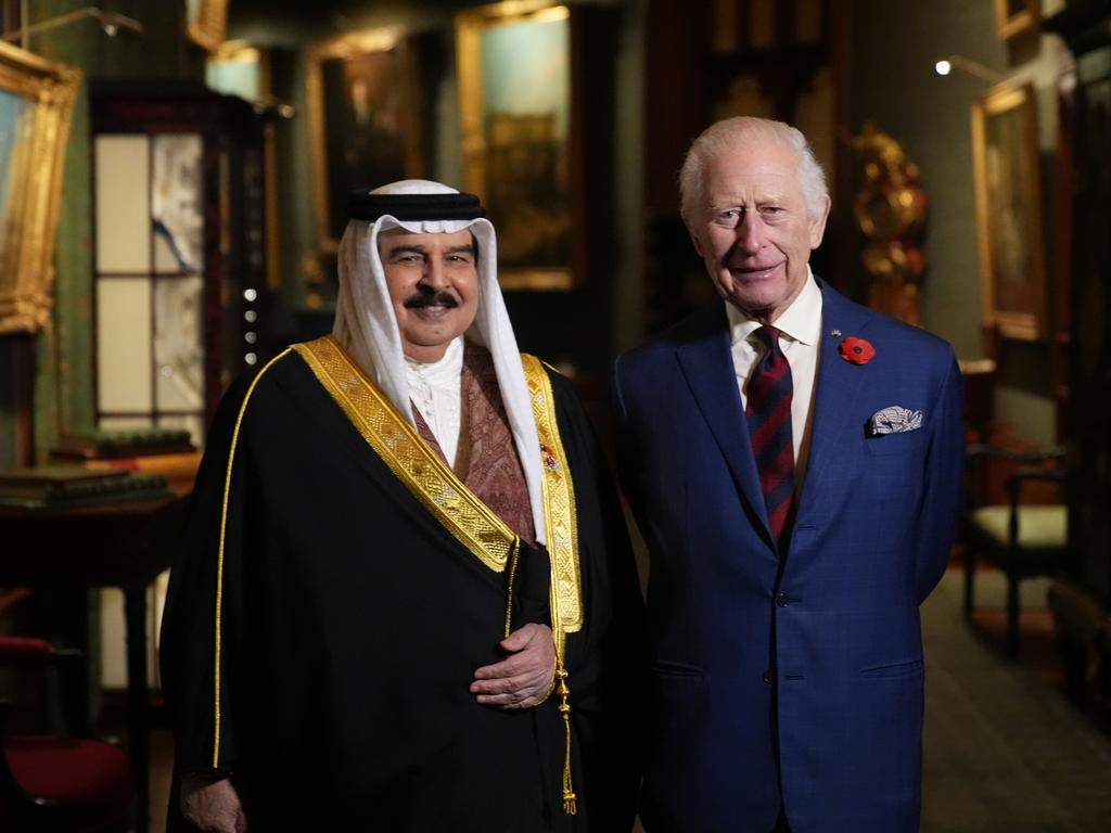 King Charles III with King Hamad Bin Isa Al Khalifa, King of the Kingdom of Bahrain, at Windsor Castle. Picture: Getty Images