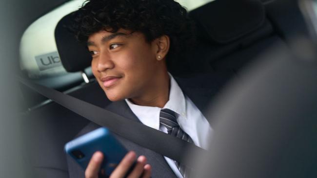 Generic Uber teens image. Uber launches service to keep teens safe and help time-poor parents in Tasmania. Picture: Supplied/Uber