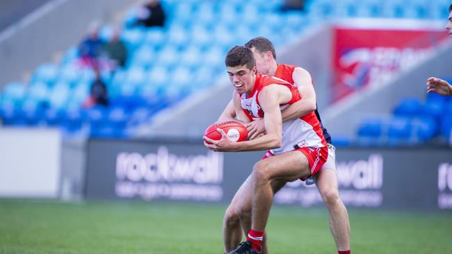 McCallum playing for Clarence in the Tasmanian State League back in 2021. Picture: Richard Jupe