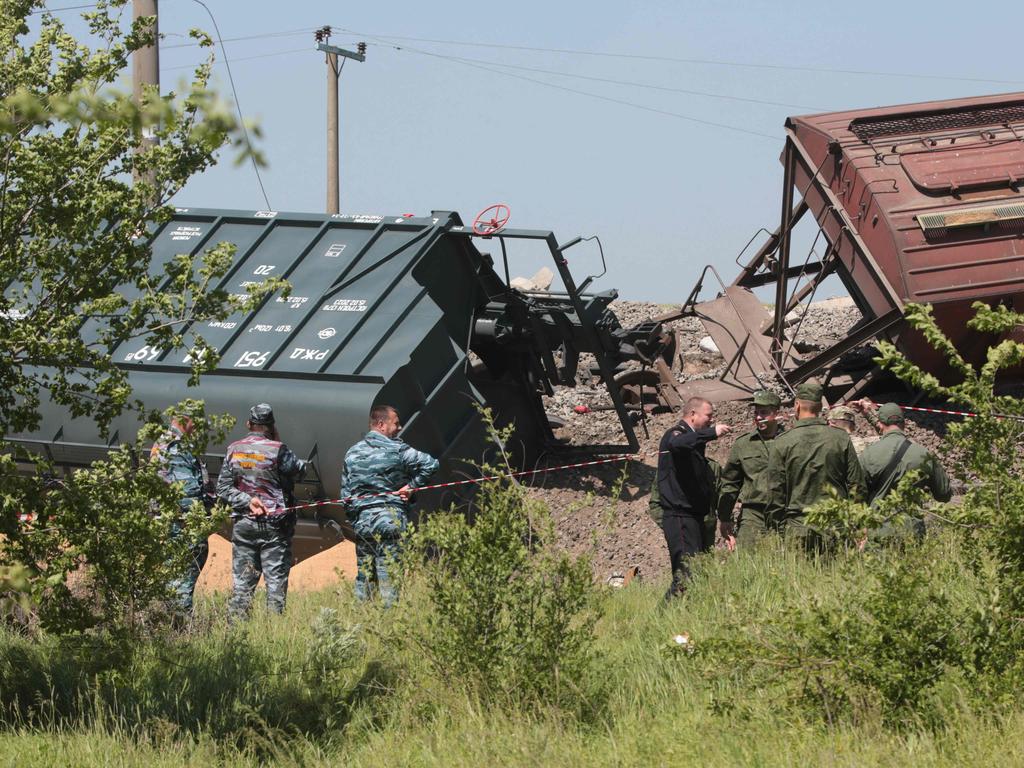 Moscow-installed officials called the derailment a deliberate act. Picture: AFP