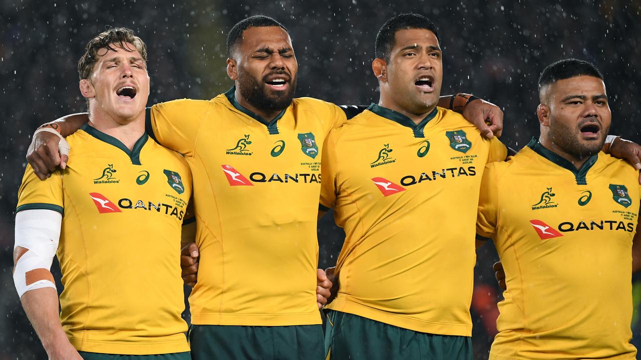 Michael Hooper (left) will lead the team. (AAP Image/Dave Hunt)