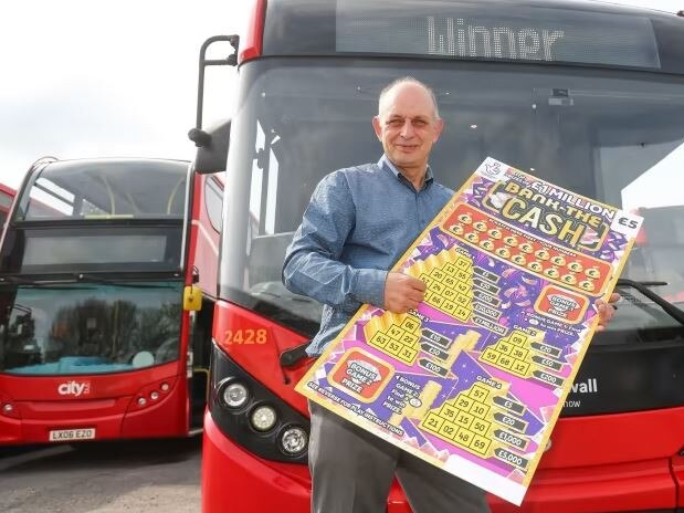 Bus driver Steve Goodwin was left in tears after winning $1 million. Picture: National Lottery