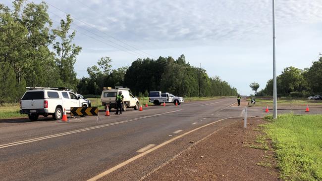 A 31-year-old local man was killed in a motorcycle crash near the intersection of the Howard Springs and Gunn Point Rds on Friday morning. Picture: Will Zwar