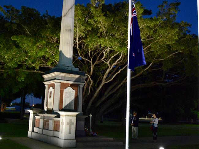 Vietnam Veteran William Teller dutifully paid his respects at the World War I Cenotaph at Jubilee Park at dawn.