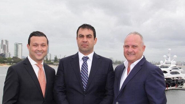 Dion Giannarelli, Ross Pelligra and Dean Giannarelli at the Ritz-Carlton Gold Coast announcement,