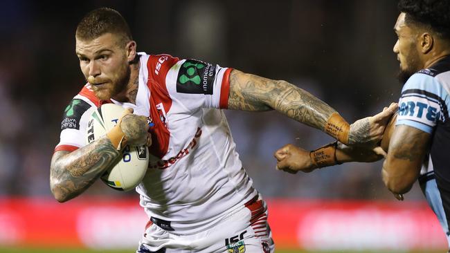 St George's Josh Dugan during the Cronulla Sharks v St George rugby league game at Southern Cross Stadium, Cronulla. Picture: Brett Costello