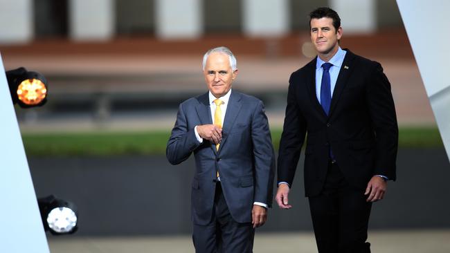 Corporal Roberts-Smith with Prime Minister Malcolm Turnbull at the 2016 Australian of Year Awards ceremony in Canberra. Picture: Gary Ramage