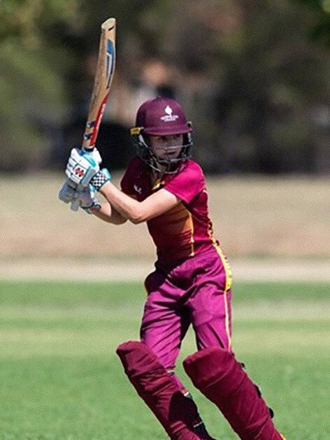 Lucy Bourke steers a ball square of the wicket