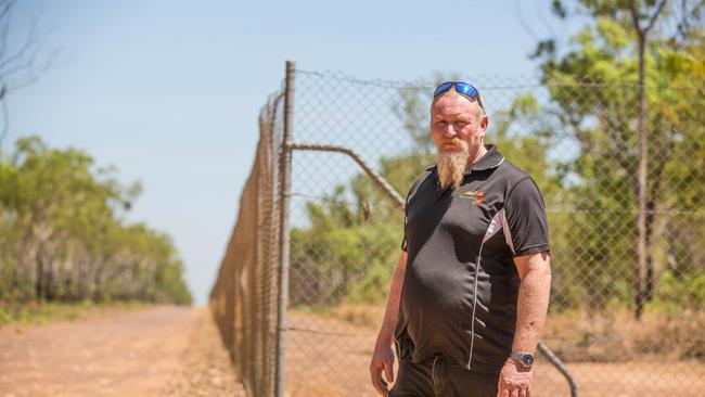 Warren Grieve, visits his son, Zak, at Darwin Prison. Picture: Glenn Campbell