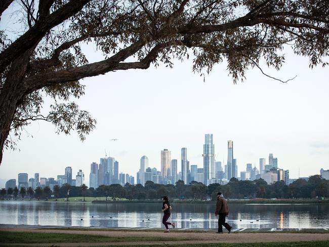 People exercising at Albert Park Lake. Picture: Getty