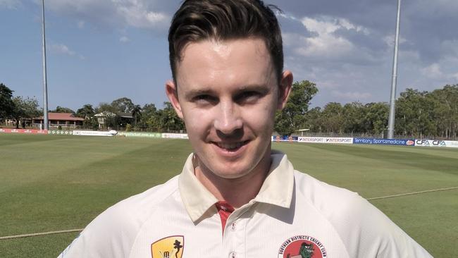 Southern Districts bowler Brodie Symons took six wickets in the grand final against Darwin. Picture: Ian Butterworth.