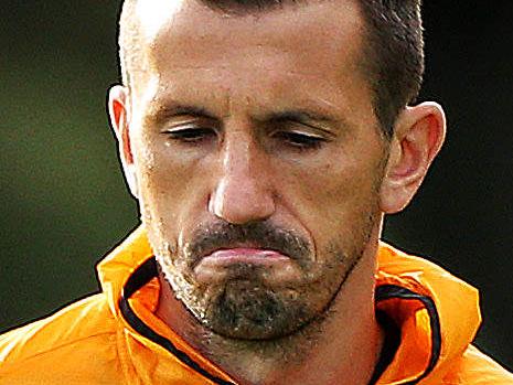 Roar training at Ballymore Before the grand final on Sunday.  Brisbane Roar Midfielder Liam Miller is in question if he wil be playing .