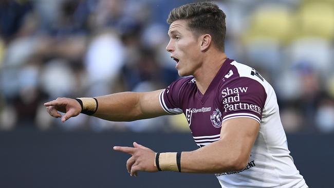 Manly’s Reuben Garrick played a significant part on the try of the year.