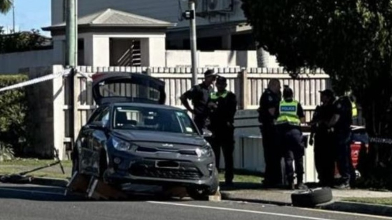 Police on the scene after a girl was hit by a car on Main Rd, Maroochydore. Photo: Madeline Grace