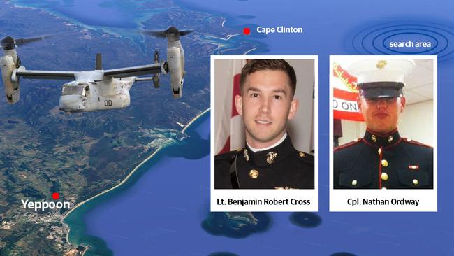 Lt Benjamin Robert Cross and Cpl Nathan Ordway were killed in the Osprey crash.