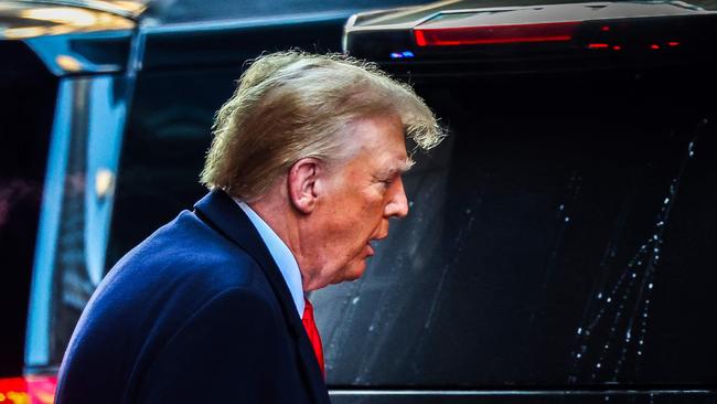 Trump leaves Trump Tower for Manhattan federal court on Wednesday. Picture: AFP