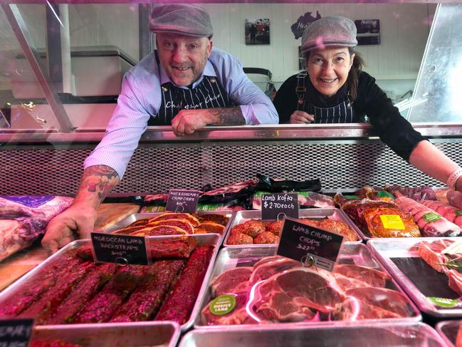 Number 6: Glenn Dumbrell and Maria Koutsantonis of Char Char Char Butchers, Parkdale. Picture: Simon Baker