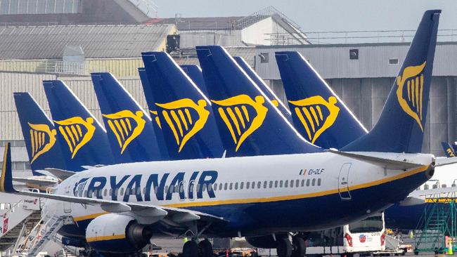 Ryanair passenger jets on the tarmac at Dublin airport. Picture: AFP