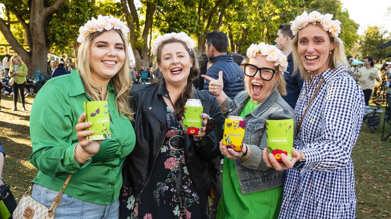 Enjoying carnival are (from left) Tamika de Roo, Liz Erbacher, Jade Politch and Mary-Lou Janke at the Festival of Food and Wine Carnival of Flowers 2022, Saturday, September 10, 2022. Picture: Kevin Farmer