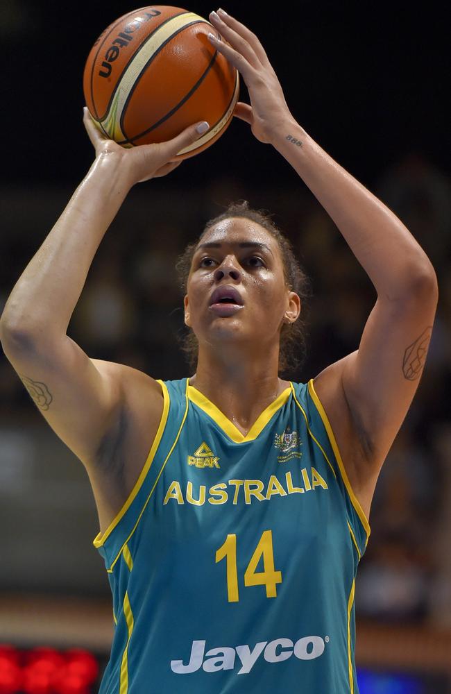 Liz Cambage pulled out of the Opals Olympic campaign in the days after the practice match against Nigeria due to mental health concerns. Picture: Getty Images