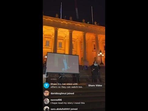 Pro-Palestine protest outside Victoria Parliament