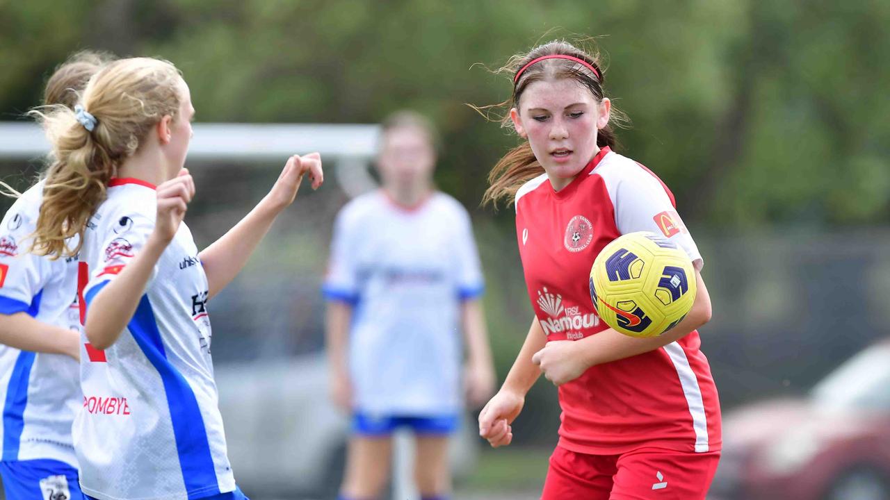 SOCCER: U 13 girls, Woombye V Nambour Yandina United. Picture: Patrick Woods.