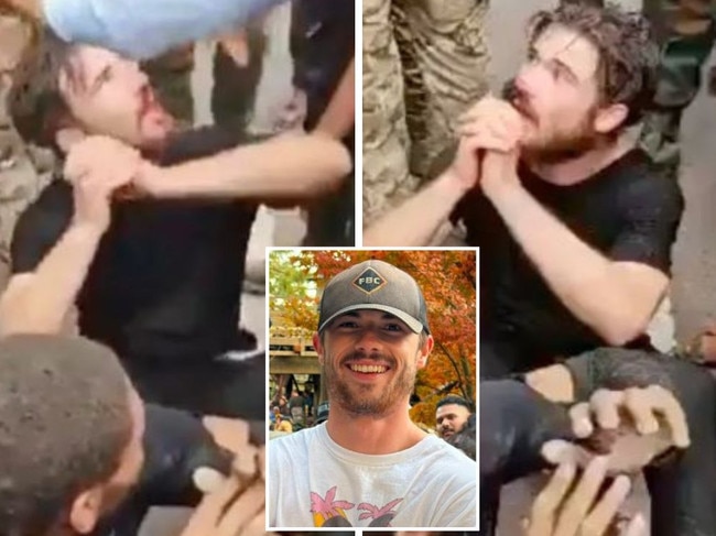 US man seen 'begging for his life' on first trip overseas to Congo. Picture: Twitter