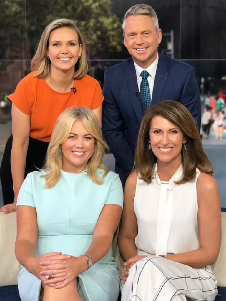 Nathan Templeton with Sunrise co-stars Edwina Bartholomew, Samantha Armytage and Natalie Barr.