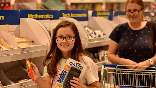 Izabela, 11, and her mum shopping for 'back to school' items. Picture: Evan Morgan