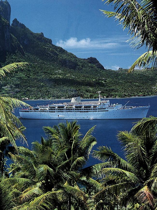 Cruise ship Fairstar in the South Pacific.