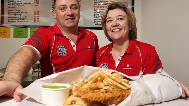 Best of the Gold Coast 2016 fish and chip winner is The Great British Fryer in Helensvale. Owners Brian Corrigan and Tracy Corrigan are over the moon with the win. Picture by Scott Fletcher