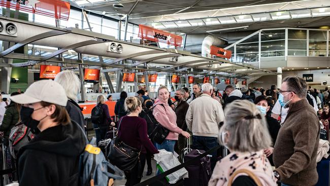 Sydney airport on Sunday. Picture: NCA NewsWire/Flavio Brancaleone