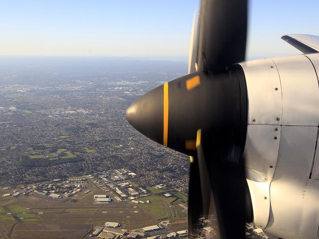 Generic photograph of Bankstown airport. Aircraft. Plane, flying, propeller sky, cloud