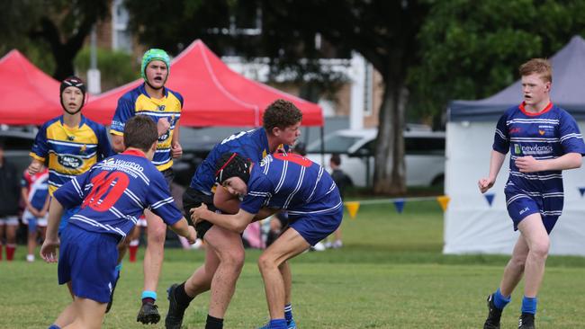 Day 1 of the King of the Country junior rugby union tournament at the Gold Coast Eagles Rugby Union Club. Under-15s: 10.40am: USQ Saints v Invitational Barbarians USQ Player No Barbarians Player No73 Clay Hindmarsh Pic Mike Batterham