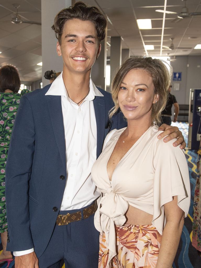 Blake Hunter-Smith with his mother Jessica Champkin. Melbourne Cup Day at the Toowoomba Turf Club. Tuesday, November 1, 2022. Picture: Nev Madsen.