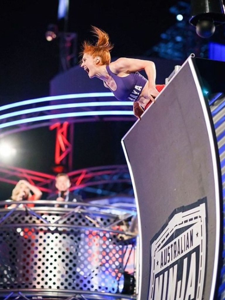 Olivia Vivian was the first ever woman to conquer the Warped Wall on Australian Ninja Warrior. Picture: Nine