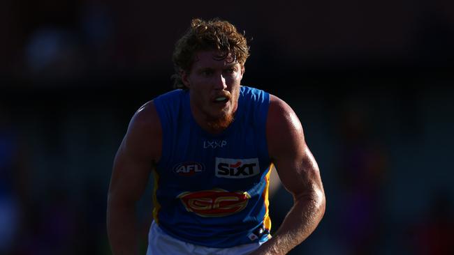 BRISBANE, AUSTRALIA - FEBRUARY 22: Matt Rowell of the Suns during an AFL practice match between Brisbane Lions and Gold Coast Suns at Brighton Homes Arena on February 22, 2024 in Brisbane, Australia. (Photo by Chris Hyde/Getty Images)