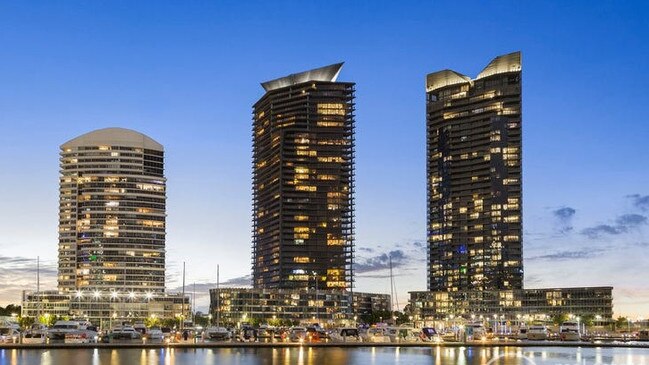 The Docklands apartment is on the complex’s thirty-fifth floor.