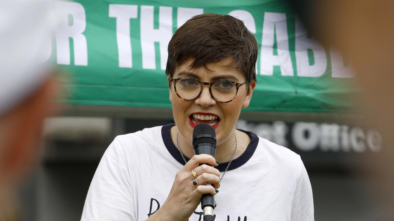 Greens MP Amy McMahon at the rally. Picture: NCA NewsWire/Tertius Pickard