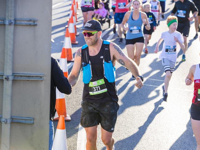 Run the Bridge Fun Run 2020 across Tasman Bridge. Picture: RICHARD JUPE