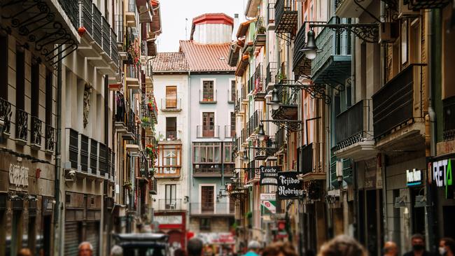 Estafeta street in Pamplona, Spain