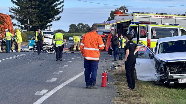 A South Mackay woman is in a serious condition following the shocking three-vehicle crash on the Peak Downs Highway. Picture: Heidi Petith