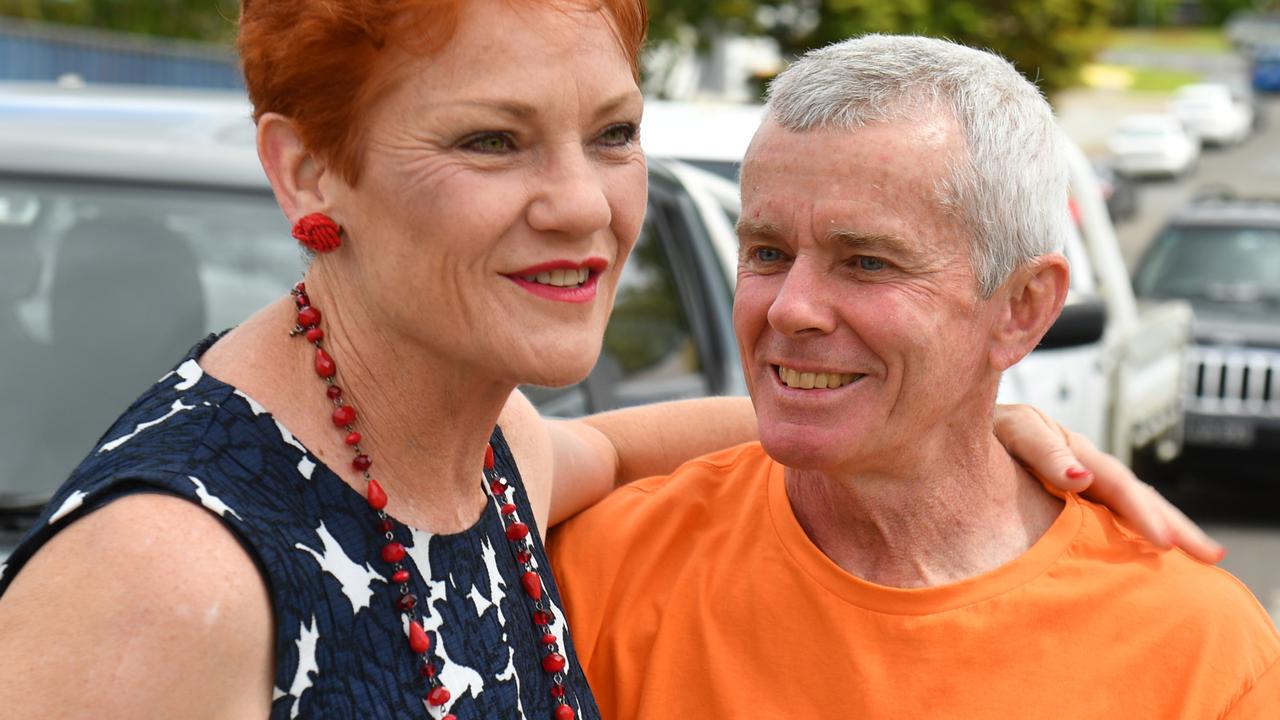 One Nation leader Senator Pauline Hanson and former senator Malcolm Roberts. Picture: AAP/Mick Tsikas 