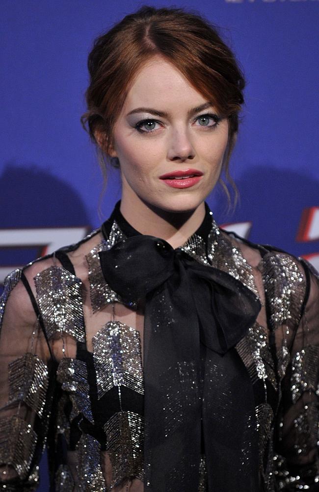 American actress Emma Stone poses before the premiere of the film "The Amazing Spider-Man 2" in Rome. 