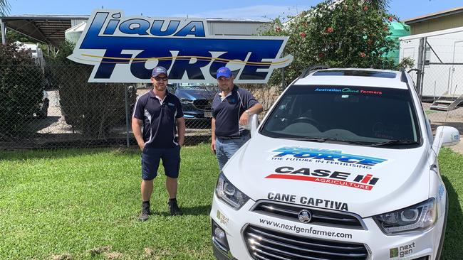 LiquaForce managing director Cameron Liddle and Next Gen officer Gerard Puglisi from the Australian Cane Farmers Association. Picture: Contributed