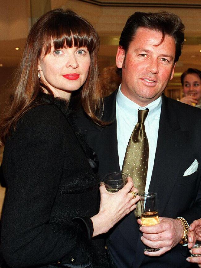 Karin and Gary Upton Baker at a social event in 1995.