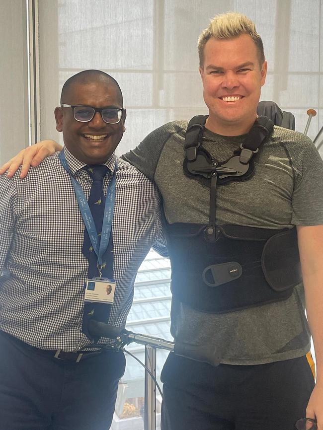 Matt Gilbertson with his doctor Lucky Jeyaseelan. Picture: Facebook