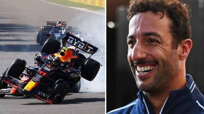 It was enjoyment for Ricciardo and more heartache for Perez. (Photo by Rudy Carezzevoli/Getty Images)